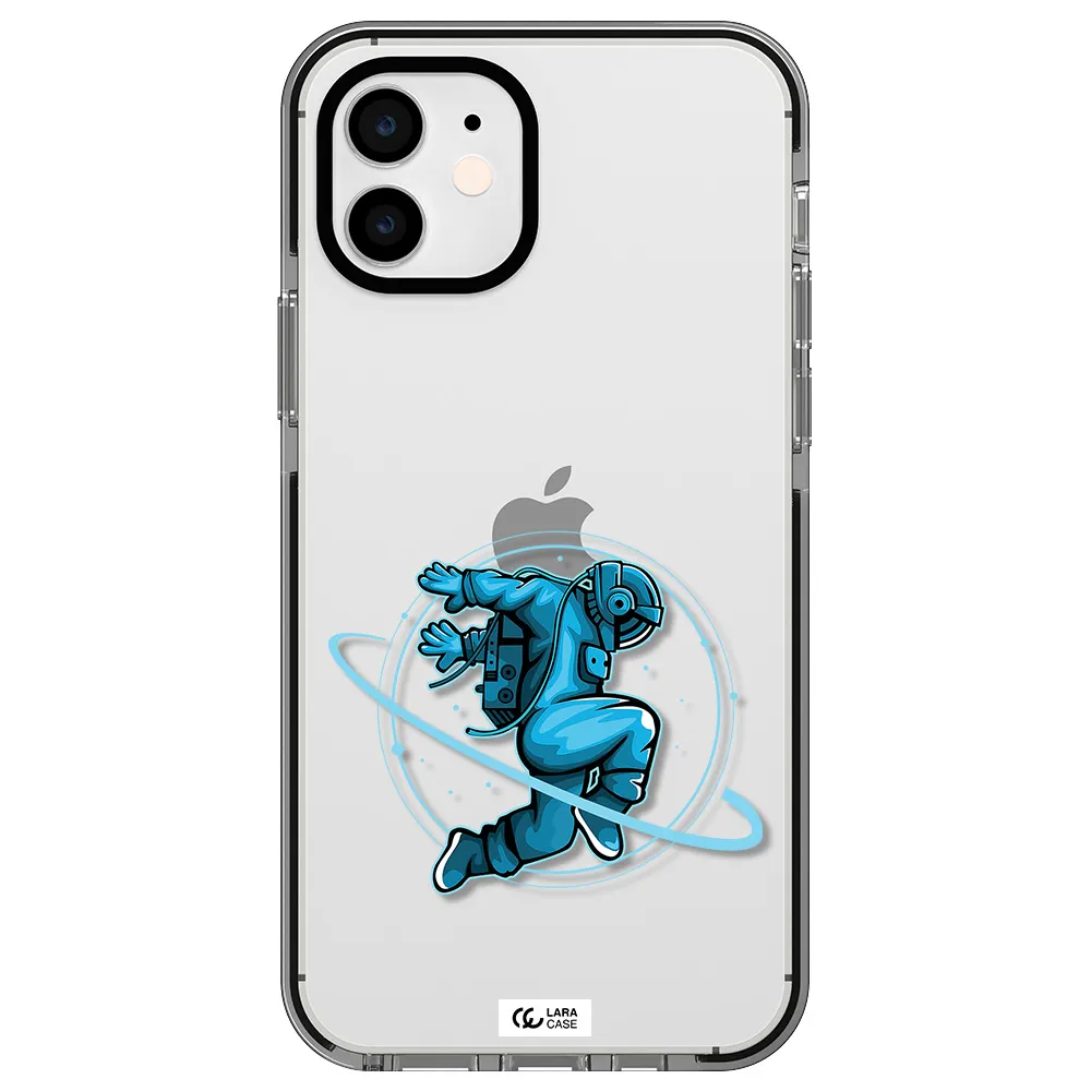 a cartoon of a man skating Apple iPhone 11 impact black border Case