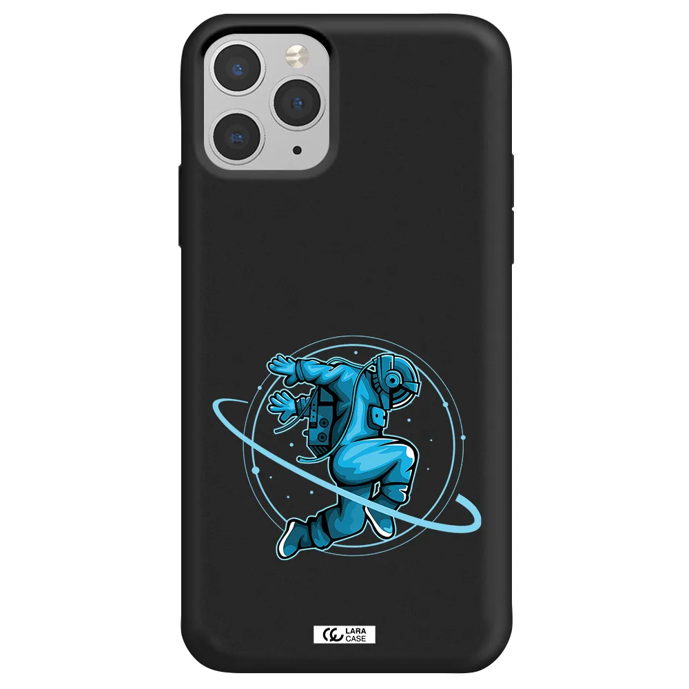 a cartoon of a man skating Apple iPhone 11 pro Silicone black Case