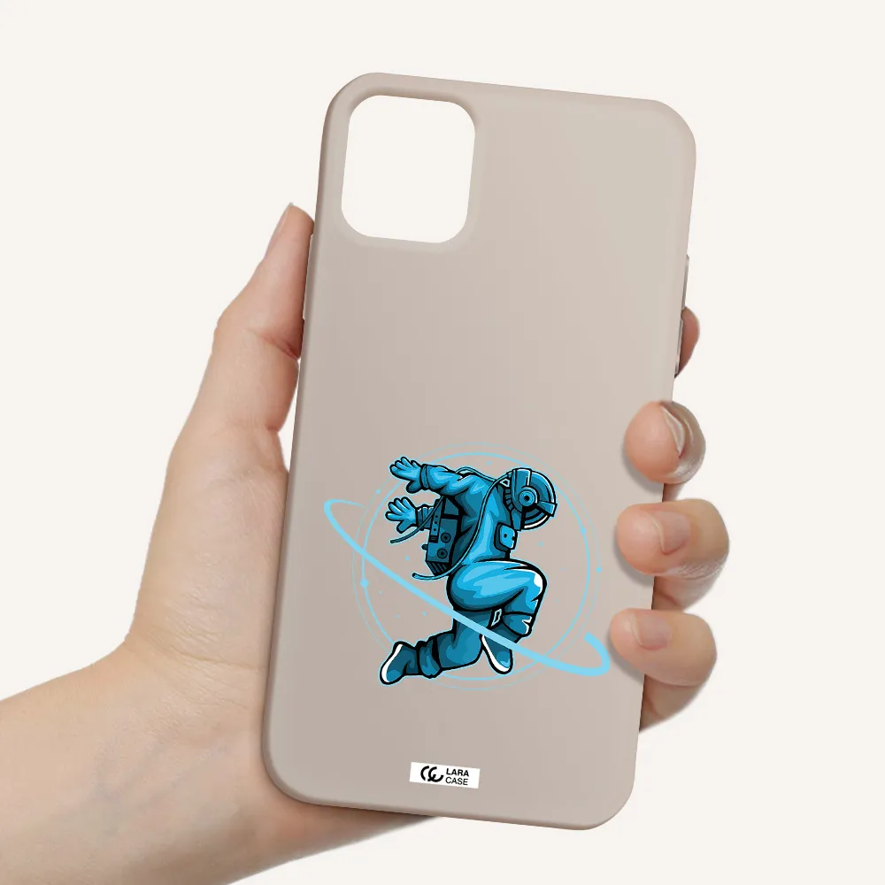a cartoon of a man skating Apple iPhone 11 Silicone Stone Case