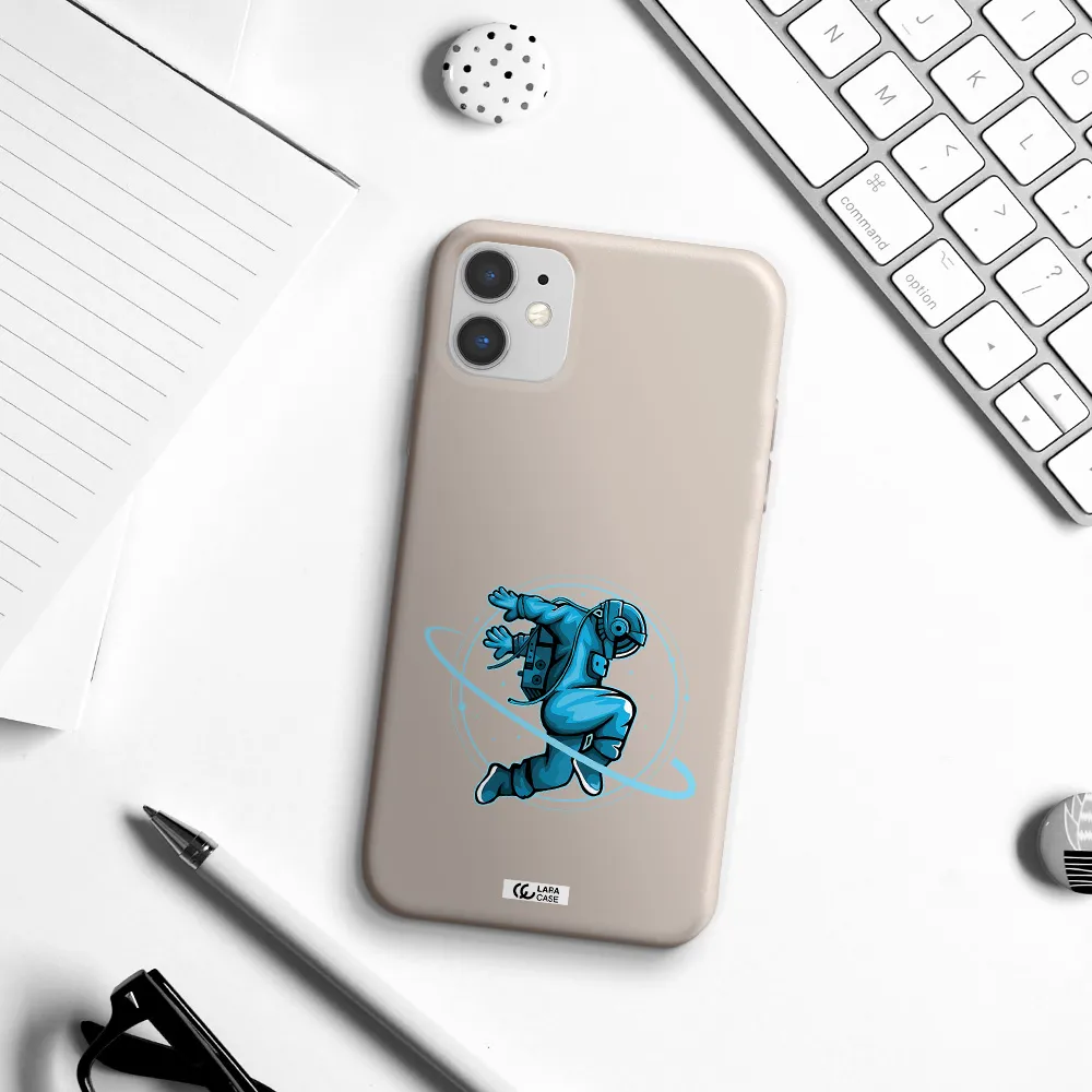 a cartoon of a man skating Apple iPhone 11 Silicone Stone Case