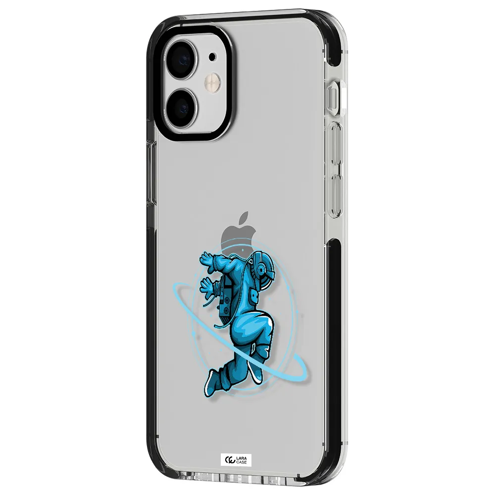 a cartoon of a man skating Apple iPhone 12 mini impact black border Case