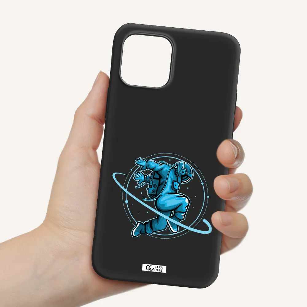 a cartoon of a man skating Apple iPhone 12 mini Silicone black Case
