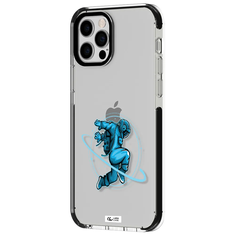 a cartoon of a man skating Apple iPhone 12 pro impact black border Case