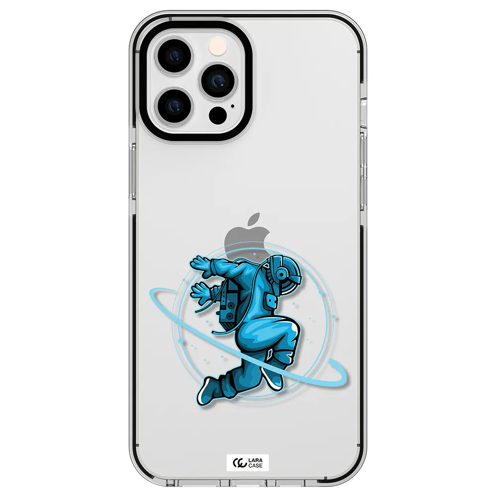 a cartoon of a man skating Apple iPhone 12 pro max impact black border Case