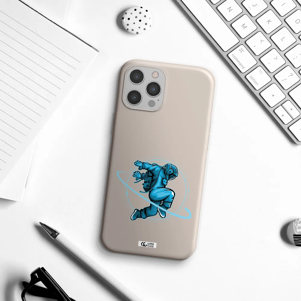 a cartoon of a man skating Apple iPhone 12 pro Silicone Stone Case