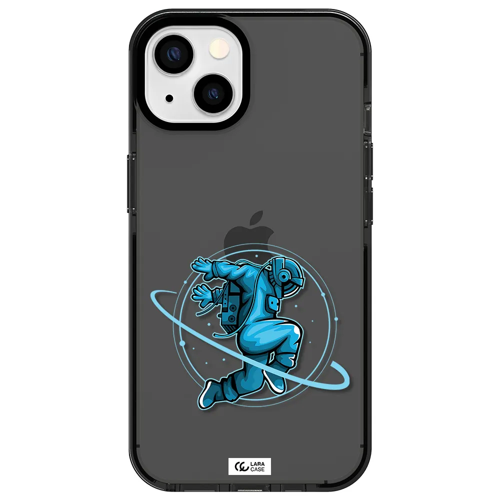 a cartoon of a man skating Apple iPhone 13 impact Smoke Black Case
