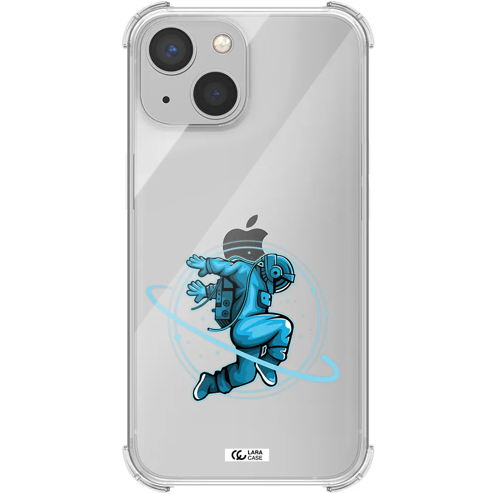 a cartoon of a man skating Apple iPhone 13 mini Clear PC Case