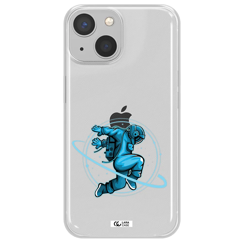 a cartoon of a man skating Apple iPhone 13 mini Clear TPU Case