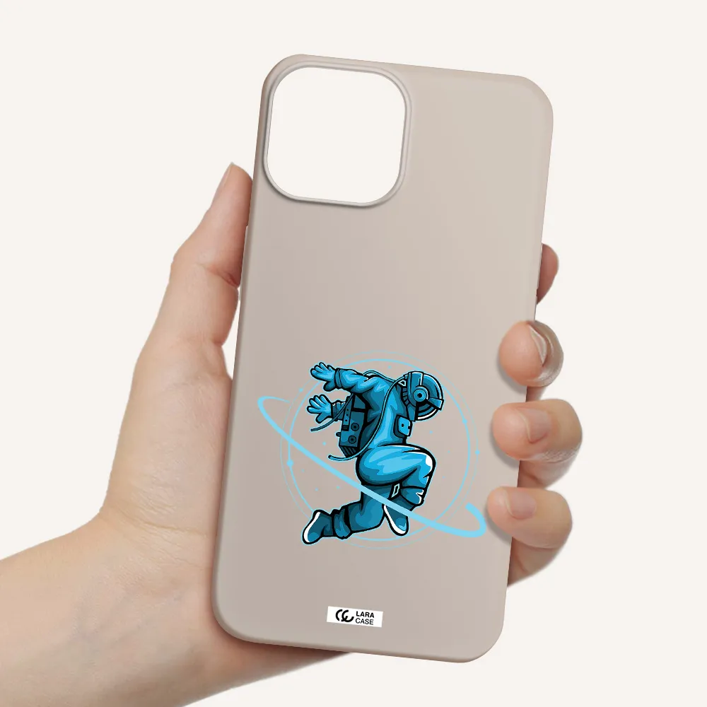a cartoon of a man skating Apple iPhone 13 mini Silicone Stone Case