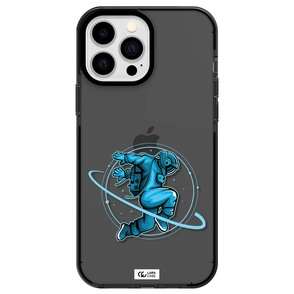 a cartoon of a man skating Apple iPhone 13 Pro Max impact Smoke Black Case