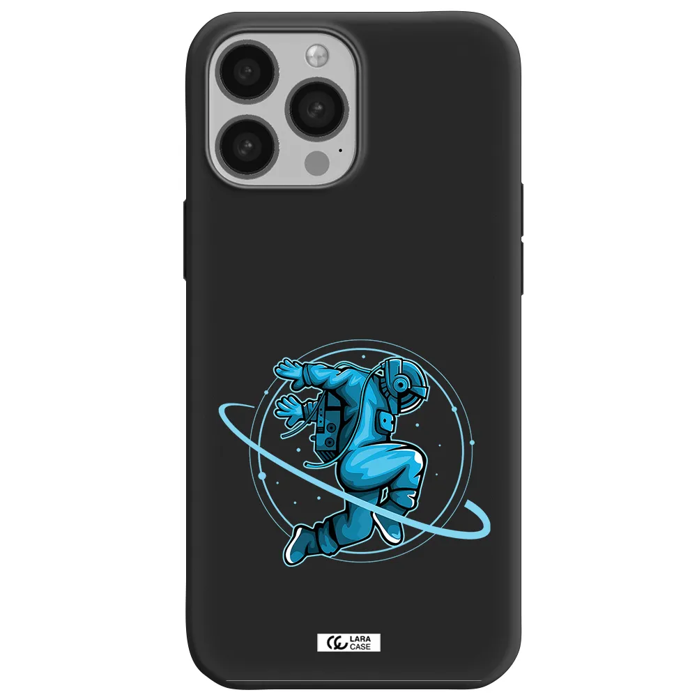 a cartoon of a man skating Apple iPhone 13 Pro Max Silicone black Case