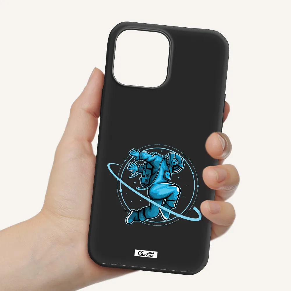 a cartoon of a man skating Apple iPhone 13 Pro Max Silicone black Case