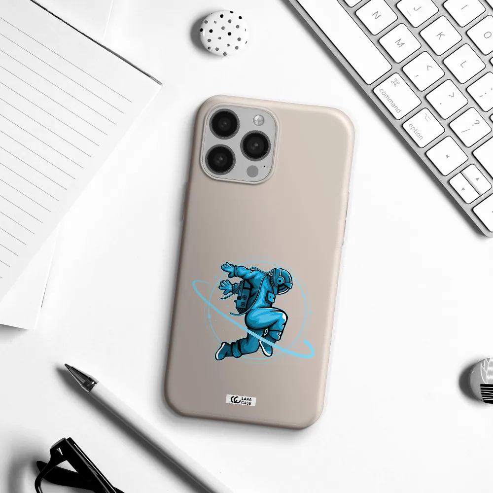 a cartoon of a man skating Apple iPhone 13 Pro Max Silicone Stone Case