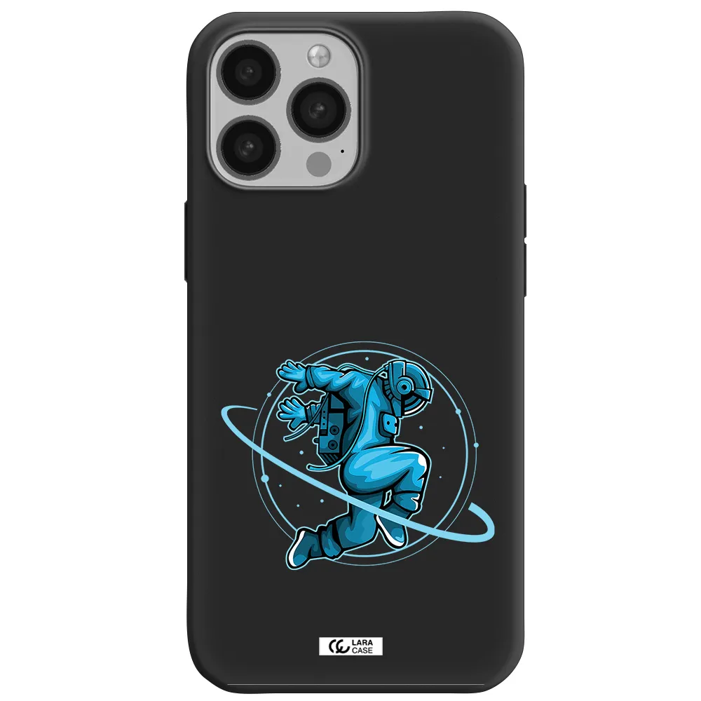 a cartoon of a man skating Apple iPhone 13 Pro Silicone black Case