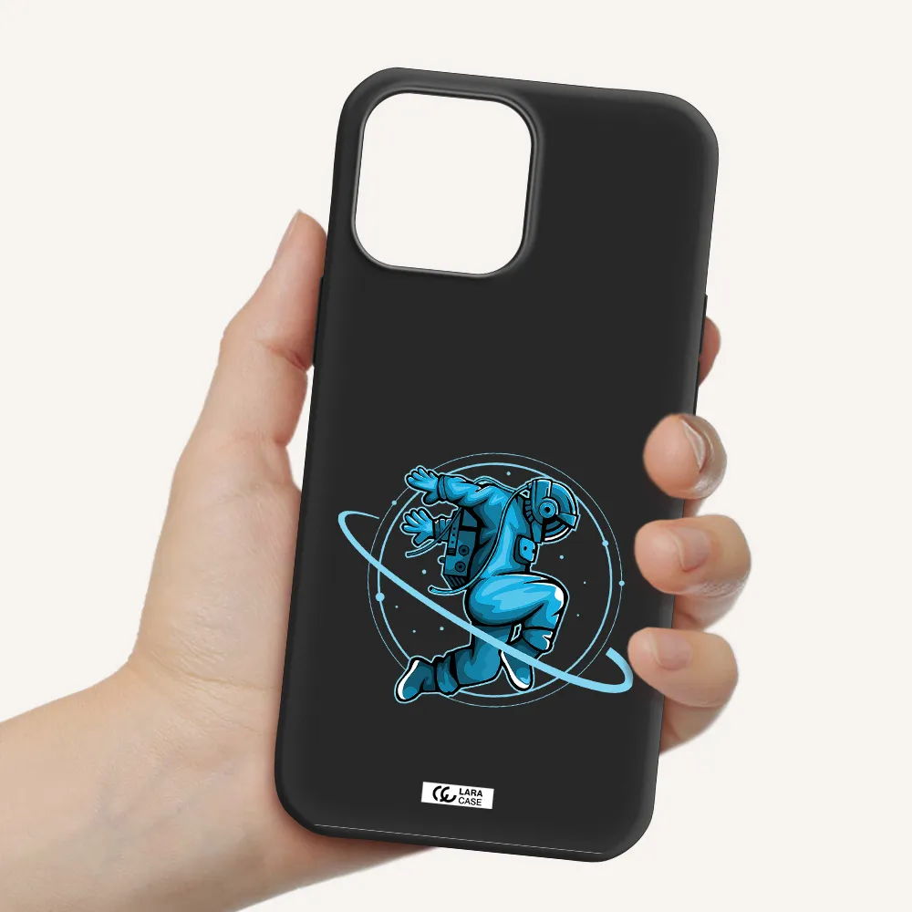a cartoon of a man skating Apple iPhone 13 Pro Silicone black Case