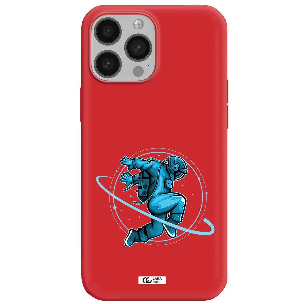 a cartoon of a man skating Apple iPhone 13 Pro Silicone Imperial Red Case
