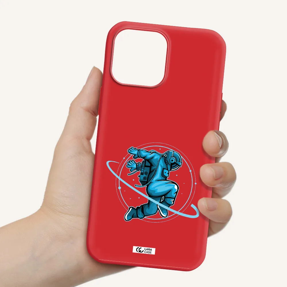 a cartoon of a man skating Apple iPhone 13 Pro Silicone Imperial Red Case