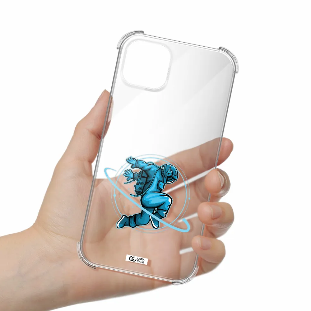 a cartoon of a man skating Apple iPhone 14 Clear PC Case