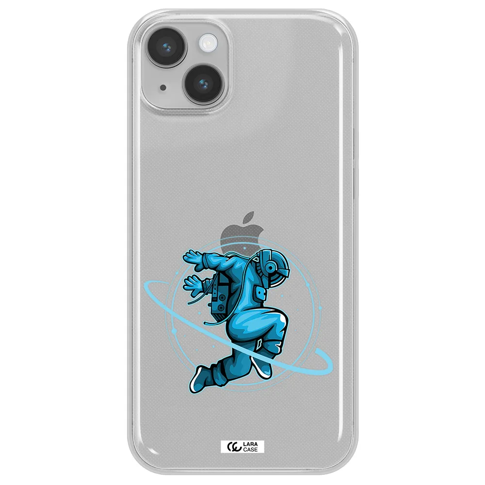 a cartoon of a man skating Apple iPhone 14 plus Clear TPU Case