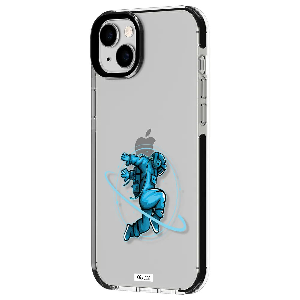 a cartoon of a man skating Apple iPhone 14 plus impact black border Case