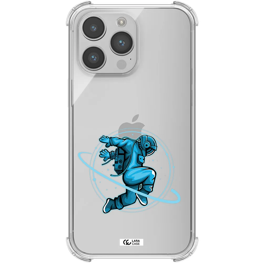 a cartoon of a man skating Apple iPhone 14 pro Clear PC Case