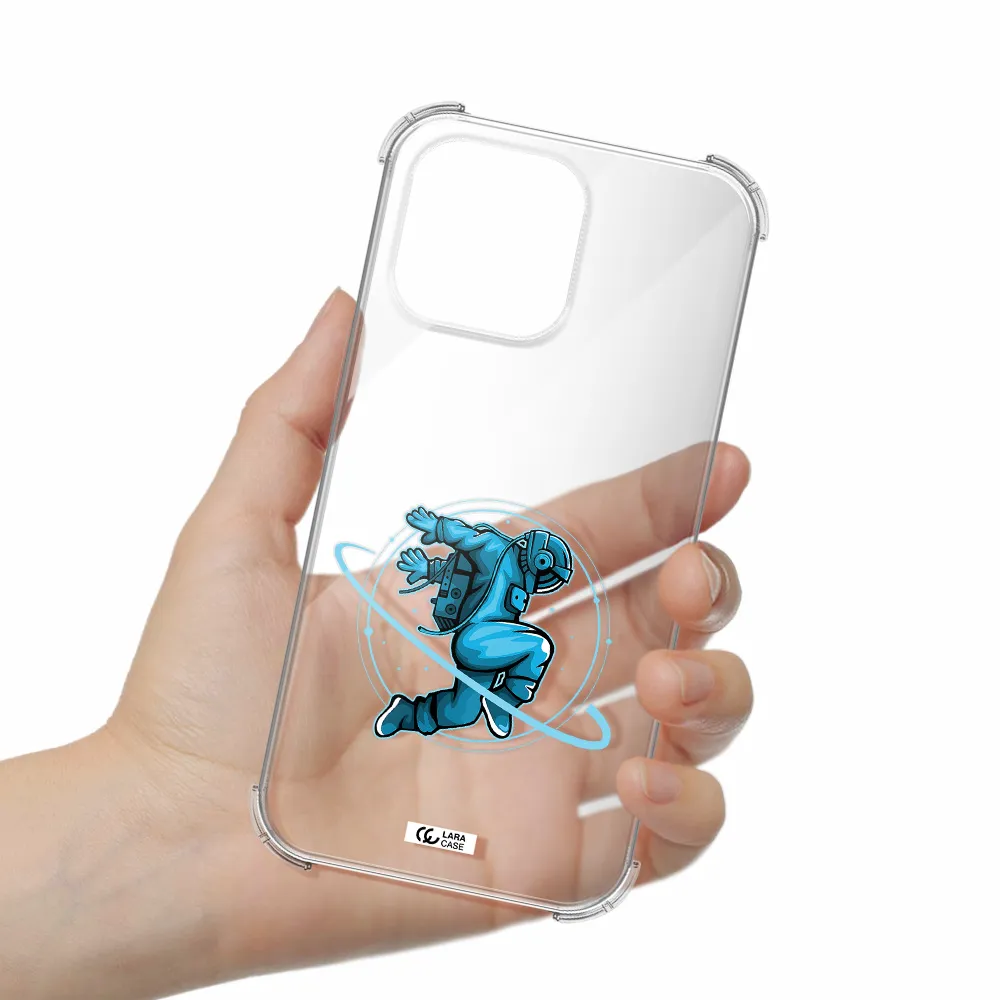 a cartoon of a man skating Apple iPhone 14 pro Clear PC Case