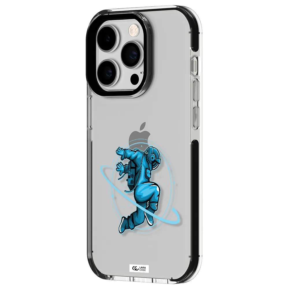 a cartoon of a man skating Apple iPhone 14 pro impact black border Case