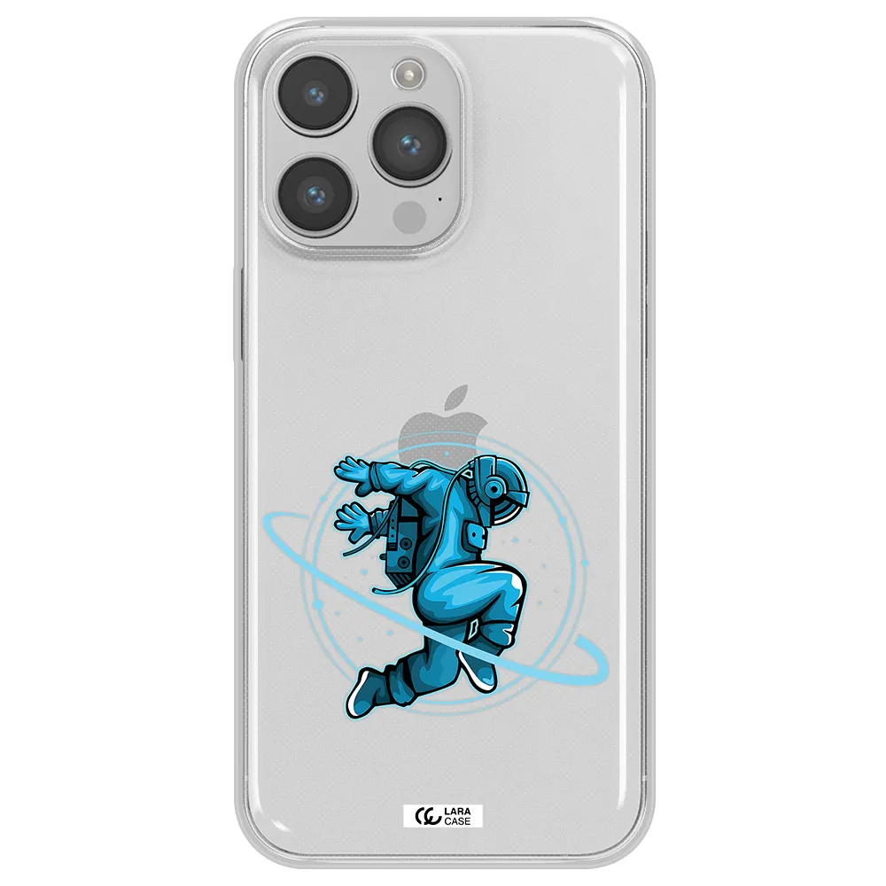 a cartoon of a man skating Apple iPhone 14 pro max Clear TPU Case