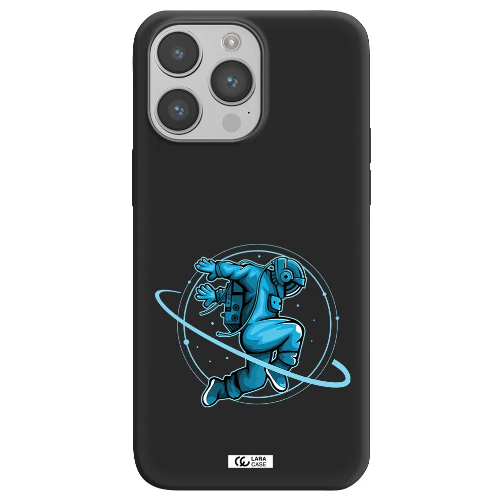 a cartoon of a man skating Apple iPhone 14 pro Silicone black Case