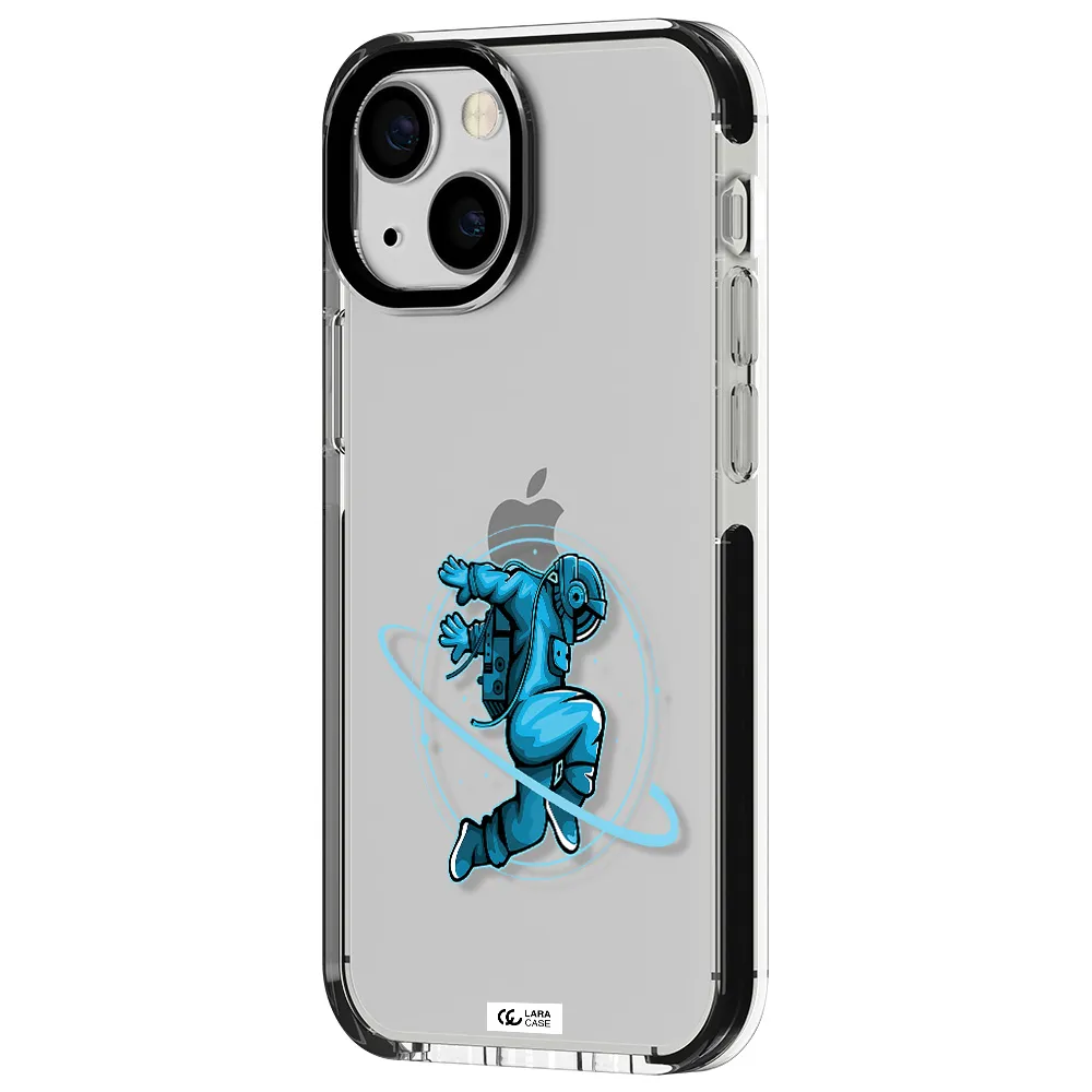 a cartoon of a man skating Apple iPhone 15 impact black border Case
