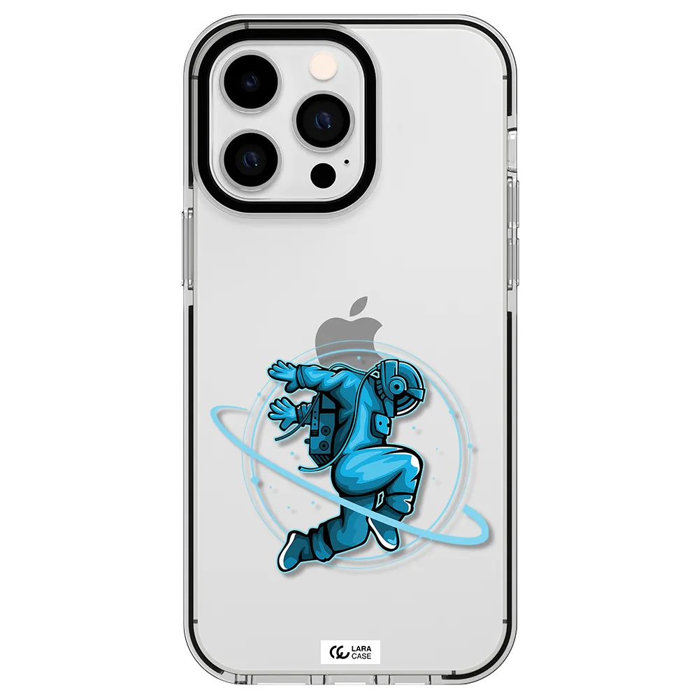 a cartoon of a man skating Apple iPhone 15 Pro impact black border Case