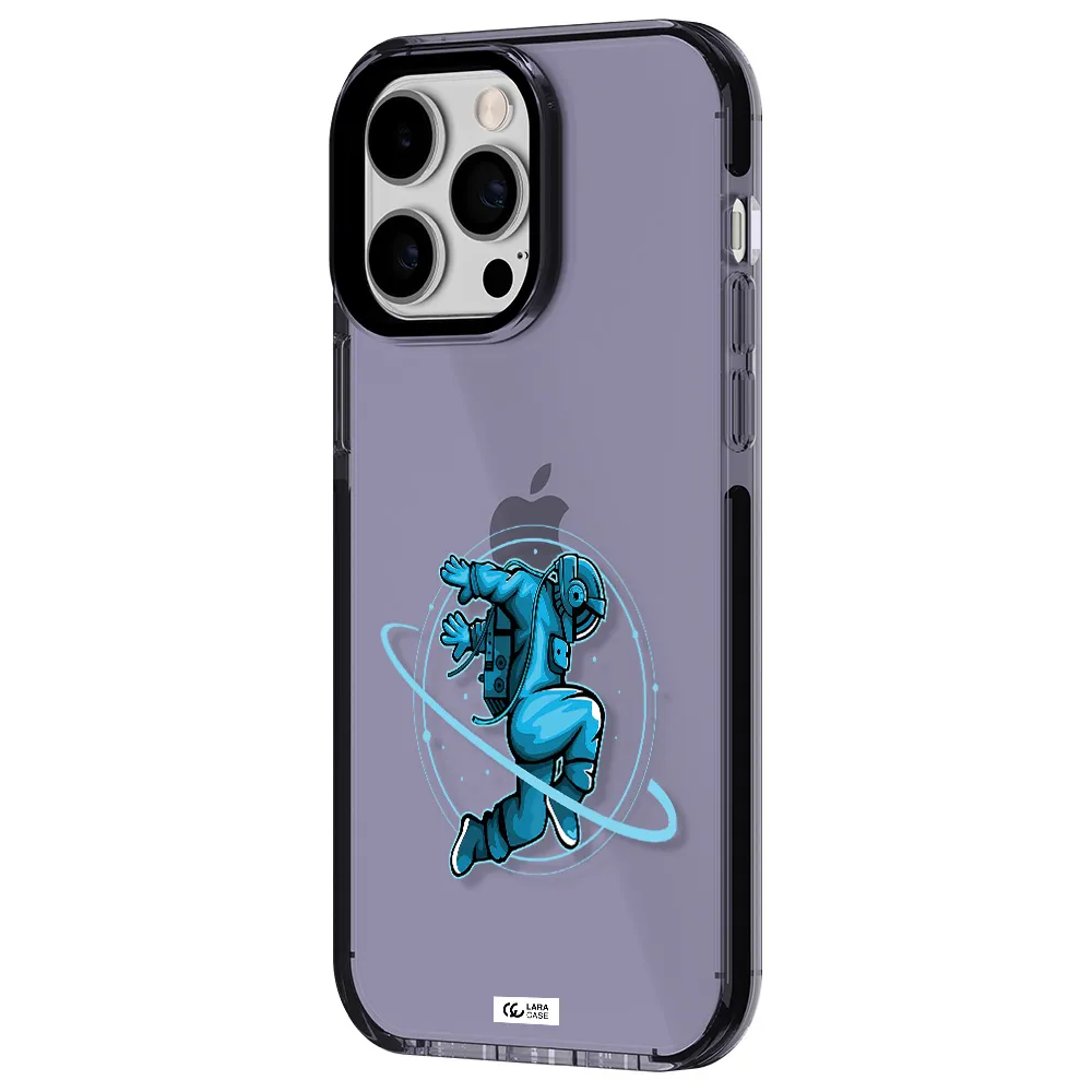 a cartoon of a man skating Apple iPhone 15 Pro impact Lilac Case