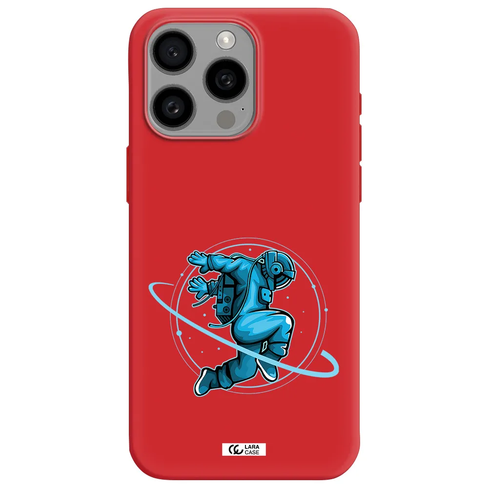 A Cartoon Of A Man Skating Apple Iphone 15 Pro Max Silicone Imperial Red Case