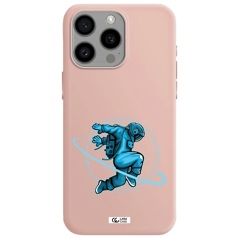 a cartoon of a man skating Apple Iphone 15 Pro max Silicone pastel pink Case