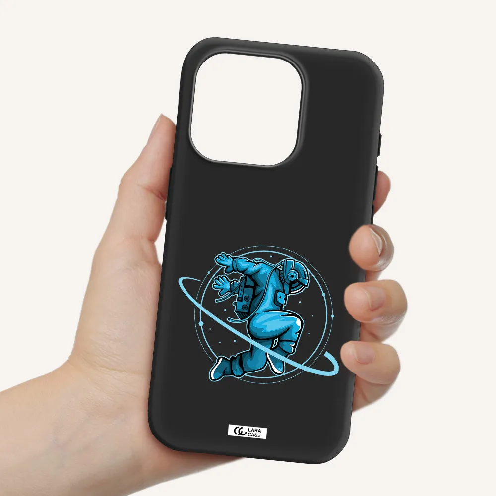A Cartoon Of A Man Skating Apple Iphone 15 Pro Silicone Black Case