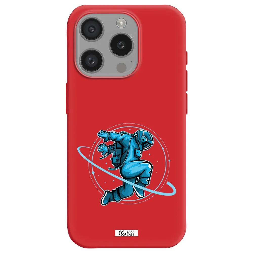 A Cartoon Of A Man Skating Apple Iphone 15 Pro Silicone Imperial Red Case