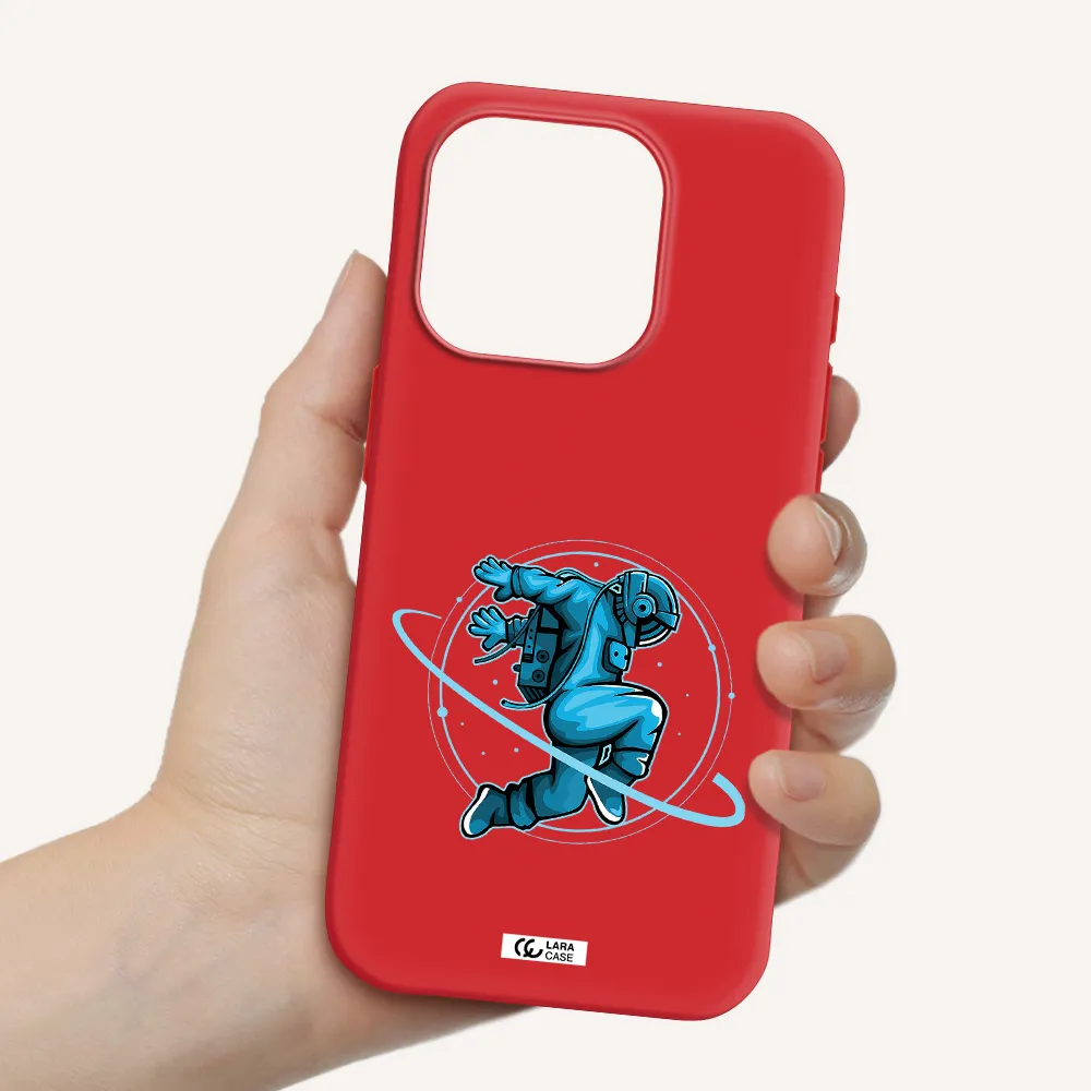 A Cartoon Of A Man Skating Apple Iphone 15 Pro Silicone Imperial Red Case