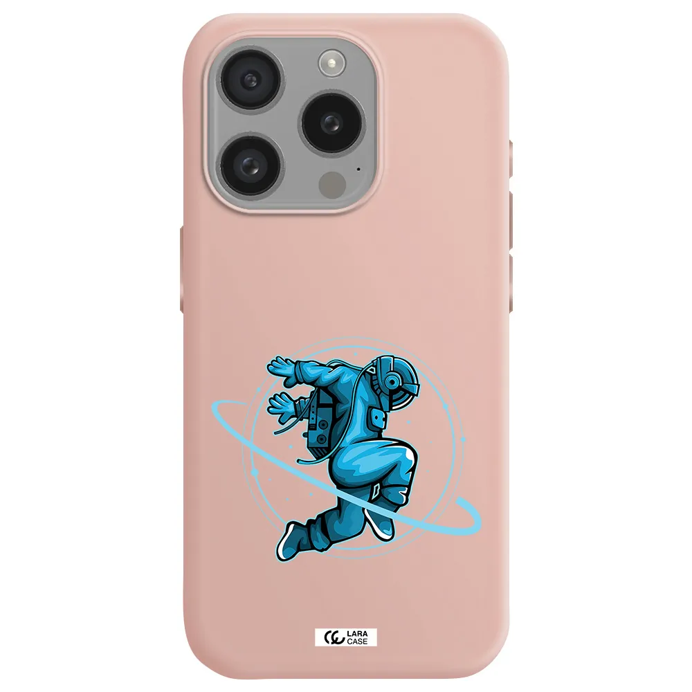 A Cartoon Of A Man Skating Apple Iphone 15 Pro Silicone Pastel Pink Case