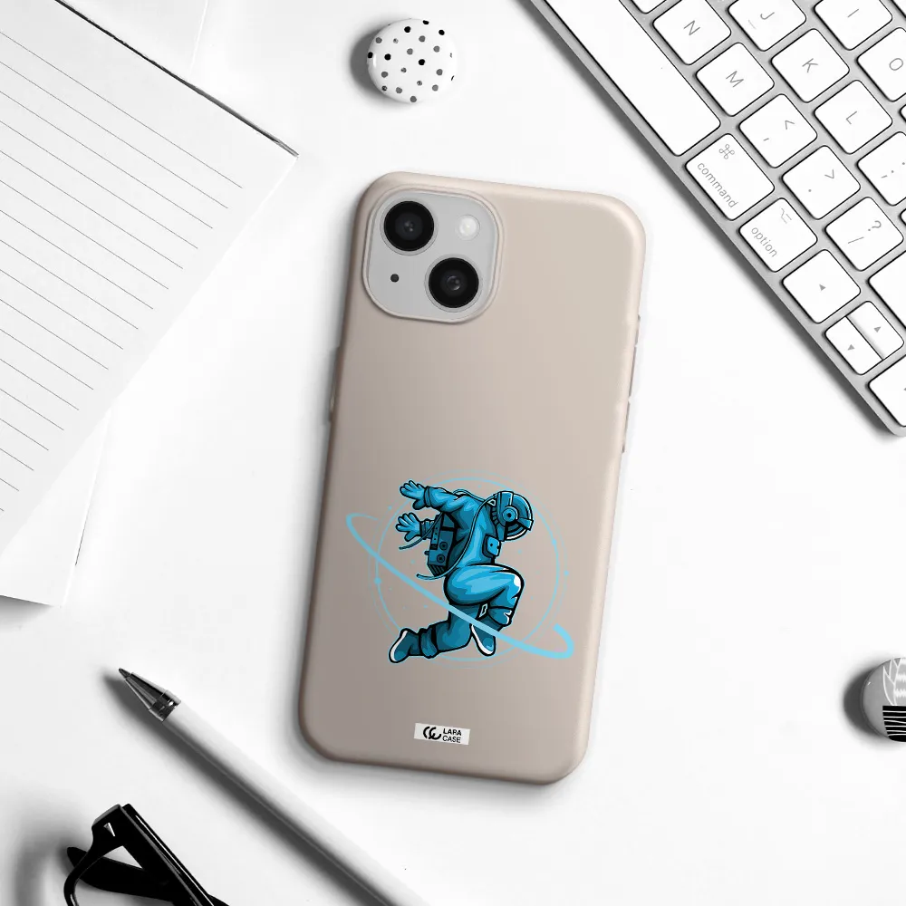 a cartoon of a man skating Apple iPhone 15 Silicone Stone Case