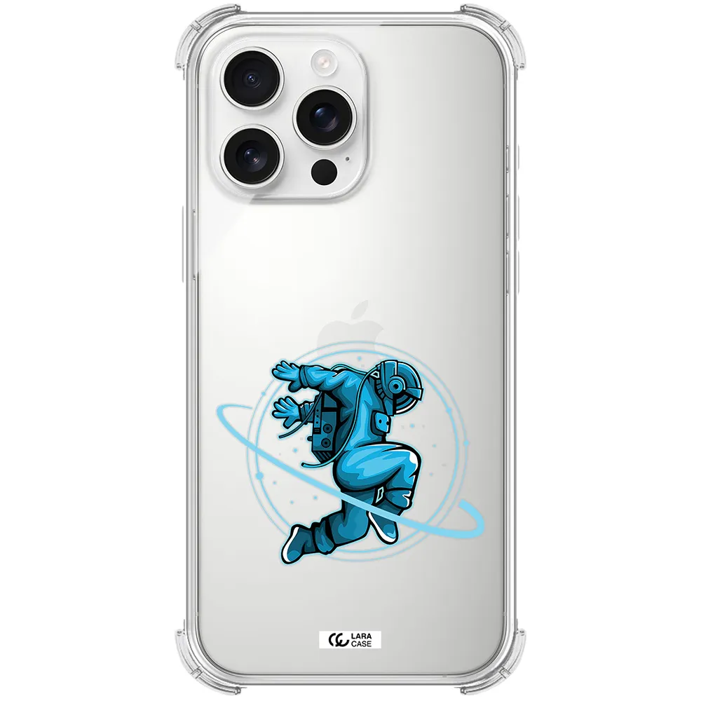 A Cartoon Of A Man Skating Apple Iphone 16 Pro Max Clear Pc Case
