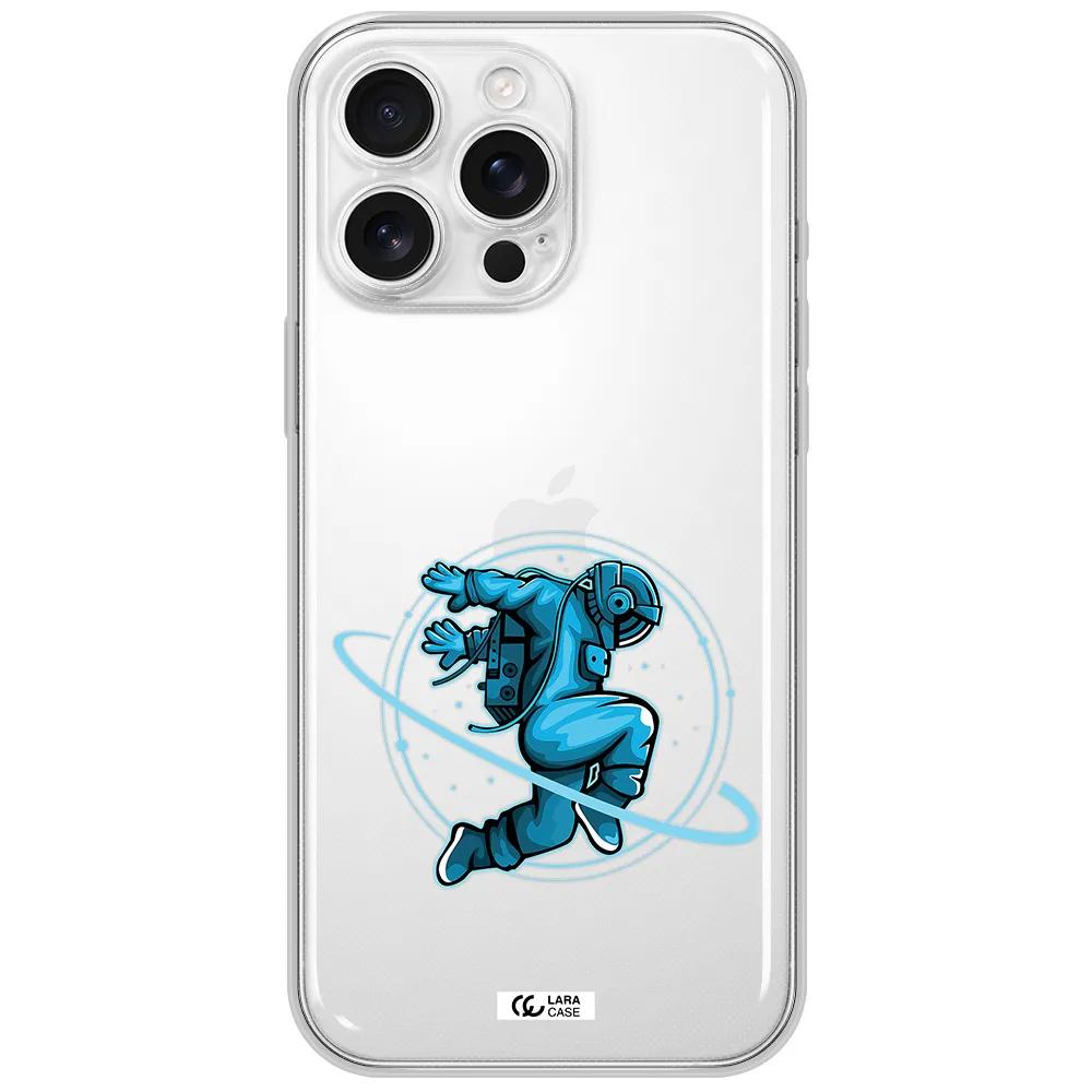 A Cartoon Of A Man Skating Apple Iphone 16 Pro Max Clear Tpu Case