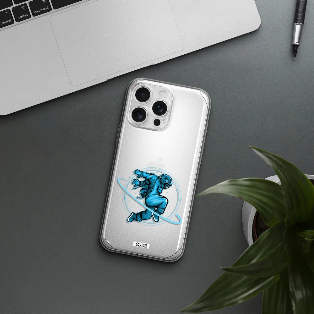 A Cartoon Of A Man Skating Apple Iphone 16 Pro Max Clear Tpu Case