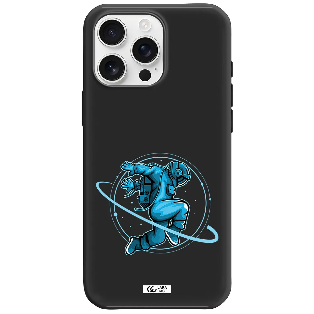 A Cartoon Of A Man Skating Apple Iphone 16 Pro Max Silicone Black Case