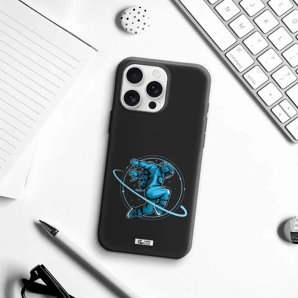 A Cartoon Of A Man Skating Apple Iphone 16 Pro Max Silicone Black Case