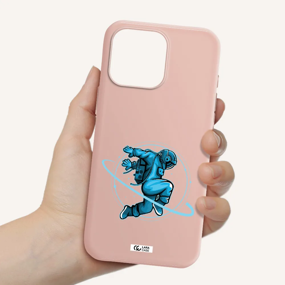 A Cartoon Of A Man Skating Apple Iphone 16 Pro Max Silicone Pastel Pink Case