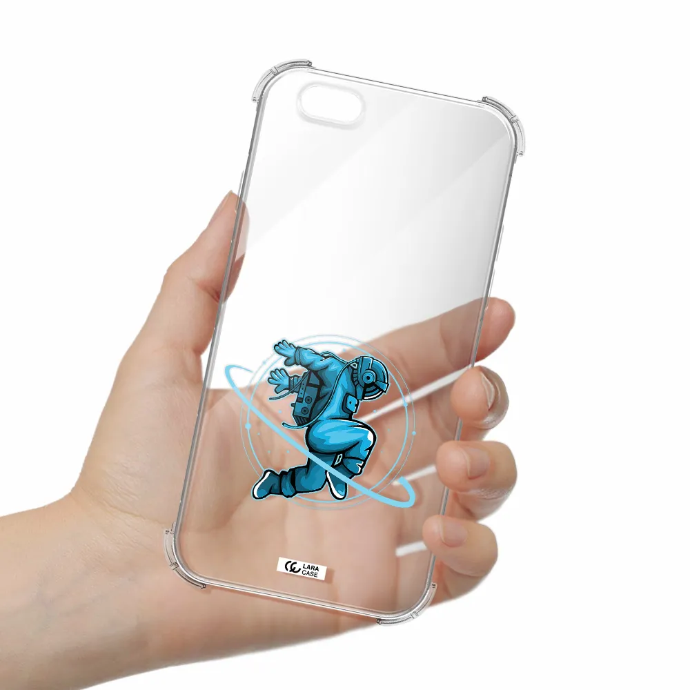 a cartoon of a man skating Apple iPhone 6 Clear PC Case