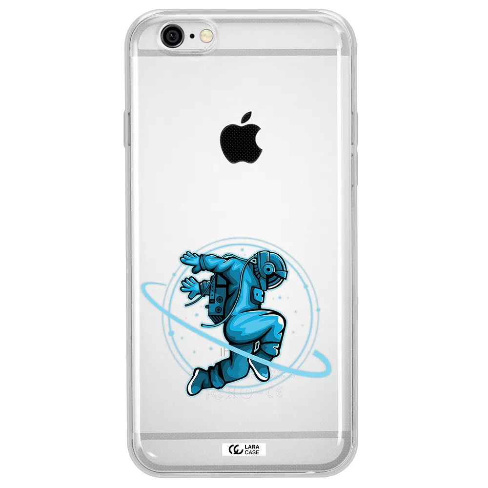 a cartoon of a man skating Apple iPhone 6 Clear TPU Case