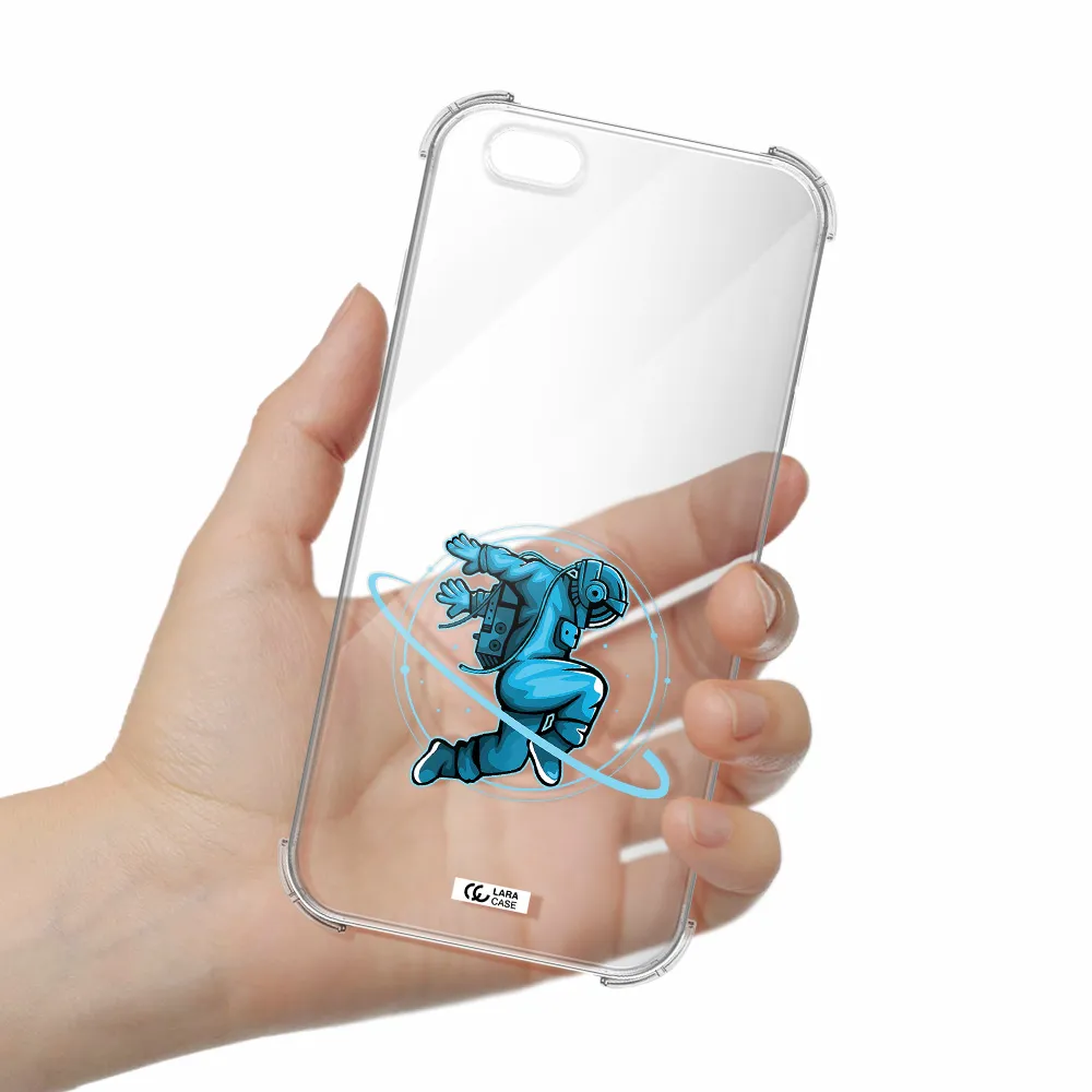 a cartoon of a man skating Apple iPhone 6 plus Clear PC Case