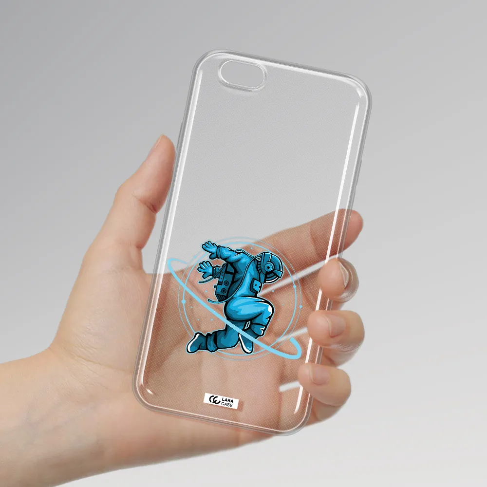 a cartoon of a man skating Apple iPhone 6 plus Clear TPU Case