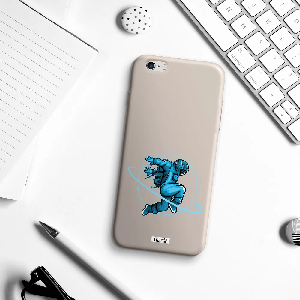 a cartoon of a man skating Apple iPhone 6 s plus Silicone Stone Case
